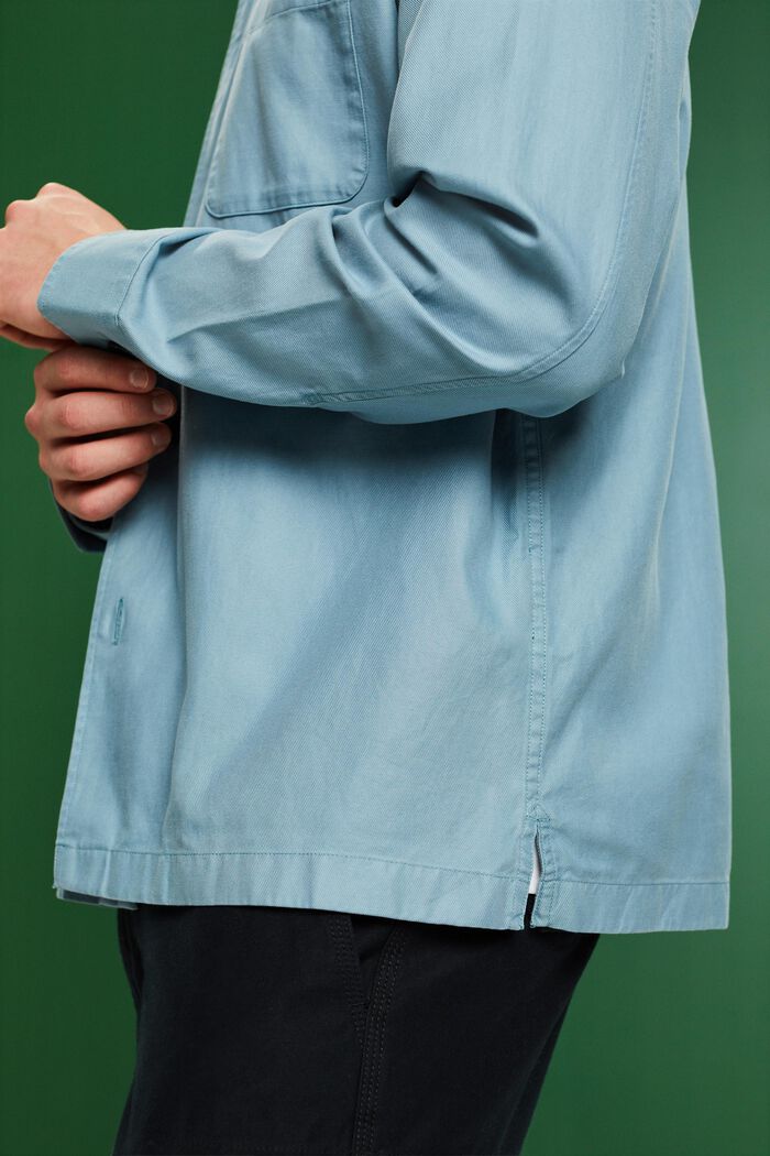 Keprová košile s propínacím límcem, TEAL BLUE, detail image number 3