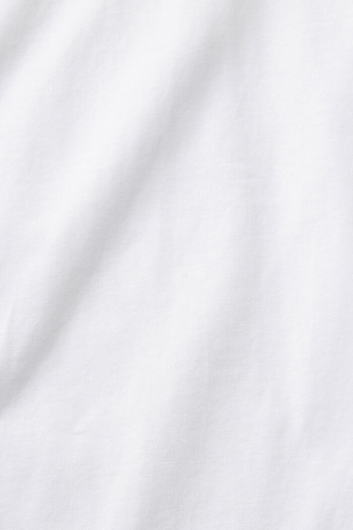 Tričko s květovaným potiskem na hrudi, WHITE, detail image number 5