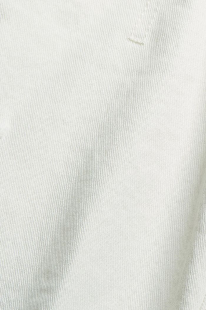Džínové šortky s vysokým pasem a s obnošenými efekty, WHITE, detail image number 4