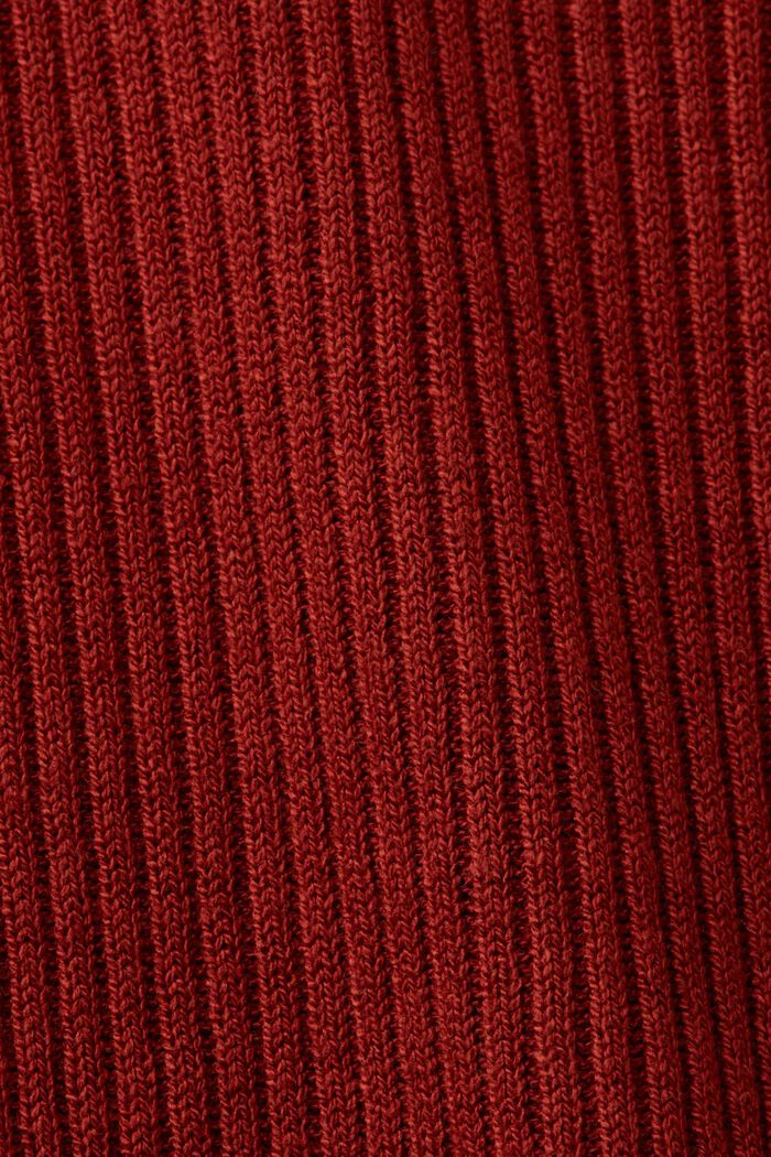 Šaty z žebrové pleteniny, směs se lnem, TERRACOTTA, detail image number 6