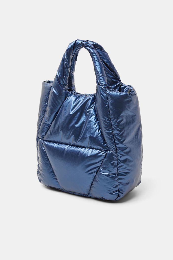 Péřová kabelka tote s metalickým efektem, DARK BLUE, detail image number 2
