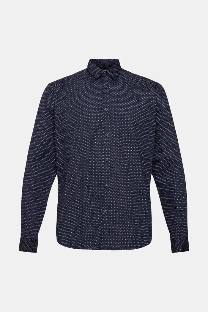 Vzorovaná košile, 100% bavlna, NAVY, overview