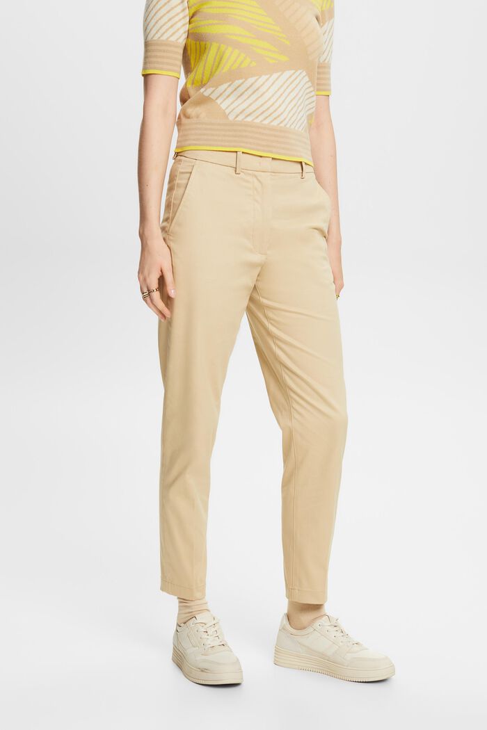 Kalhoty Slim Fit s vysokým pasem, SAND, detail image number 0
