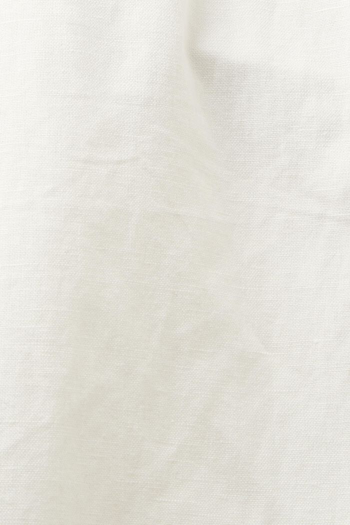 Rovné kalhoty ze směsi lnu a bavlny, OFF WHITE, detail image number 6