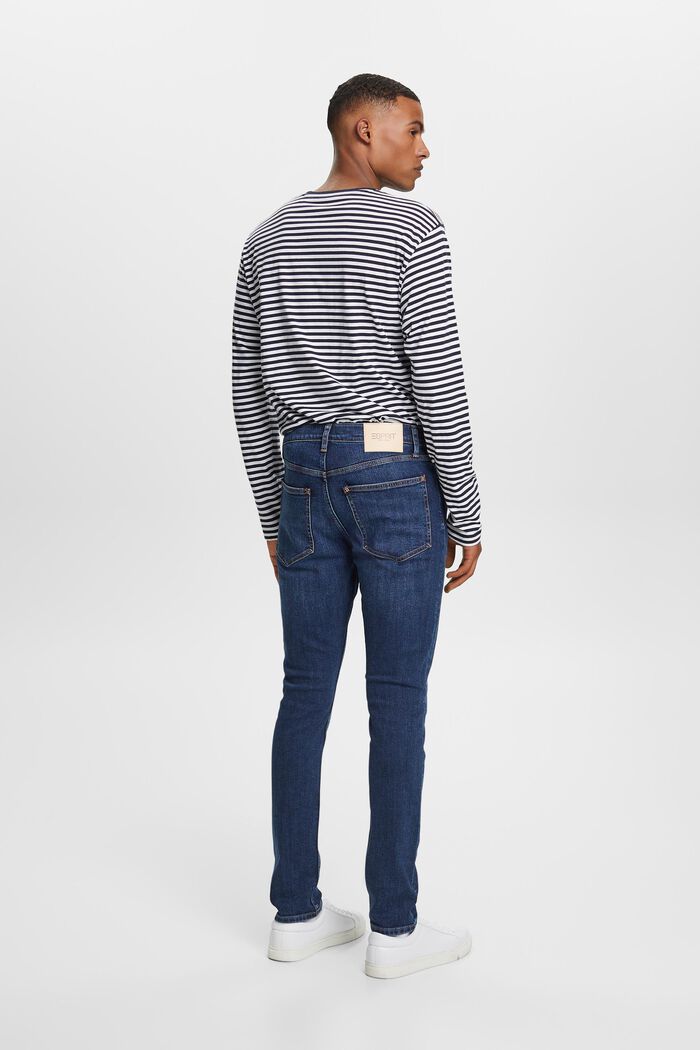 Úzké skinny džíny, recyklovaná strečová bavlna, BLUE LIGHT WASHED, detail image number 3