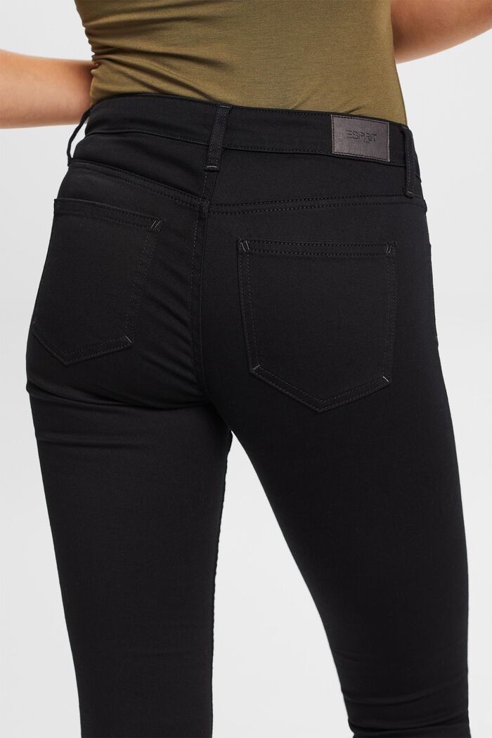 Z recyklovaného materiálu: strečové skinny džíny se středně vysokým pasem, BLACK RINSE, detail image number 2