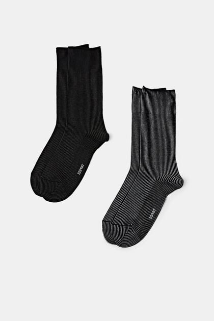 2 páry ponožek z pruhované pleteniny