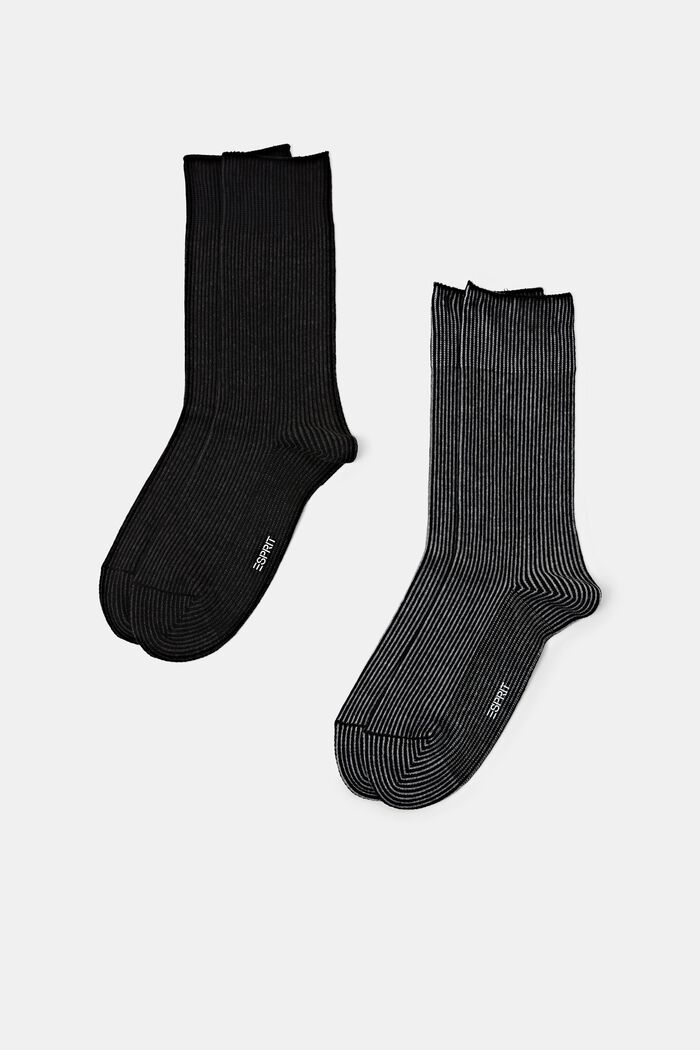 2 páry ponožek z pruhované pleteniny, SORTIMENT, detail image number 0