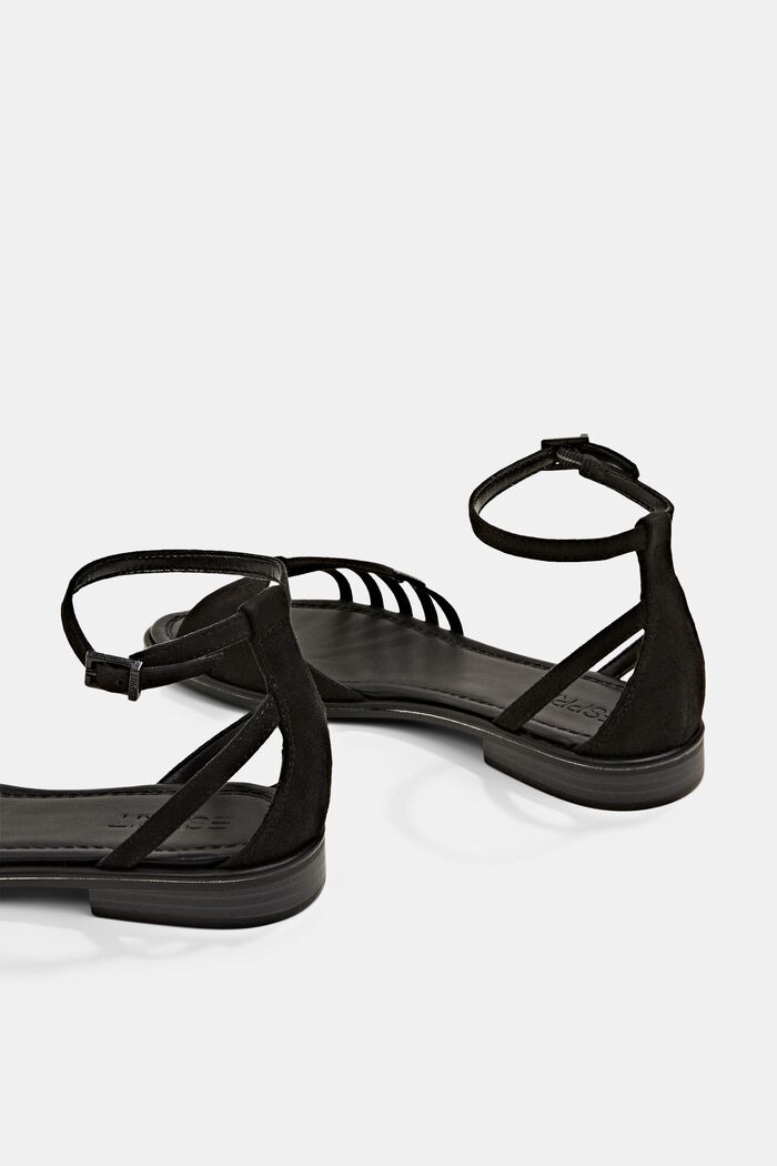 Sandály z imitace velurové kůže, BLACK, detail image number 5