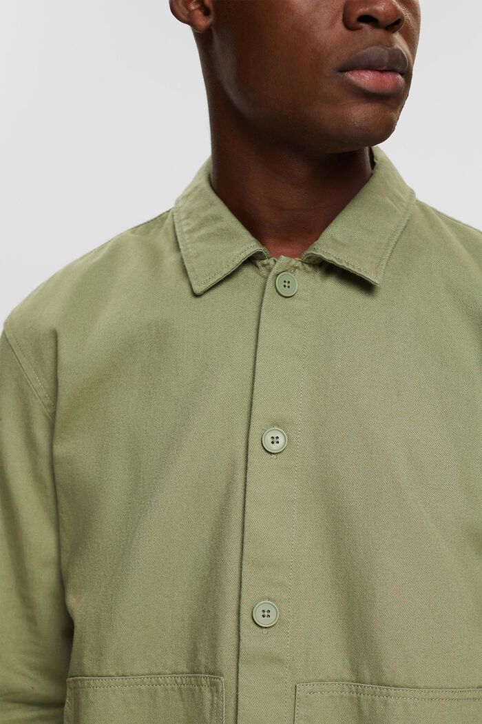 Košilová bunda z bio bavlny, LIGHT KHAKI, detail image number 2