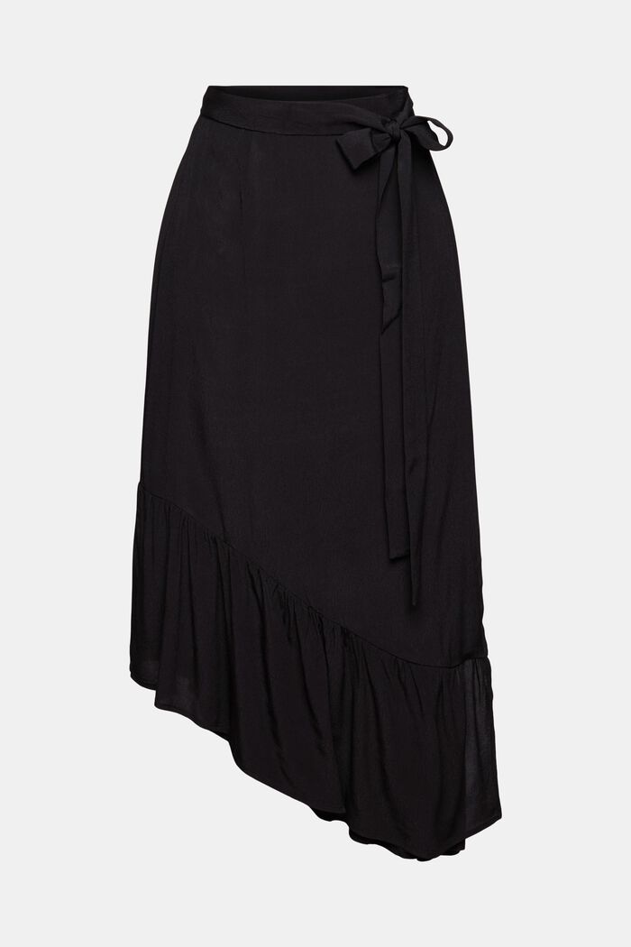 Asymetrická zavinovací sukně, BLACK, detail image number 5
