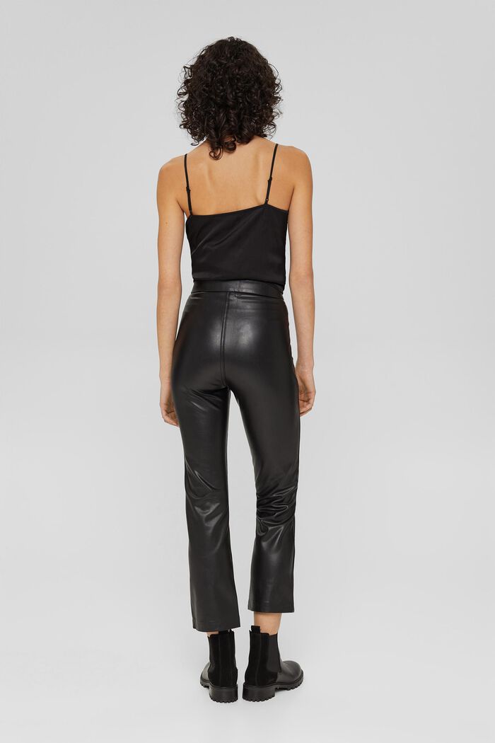 Kalhoty z imitace kůže, s rozšířenými nohavicemi, BLACK, detail image number 3