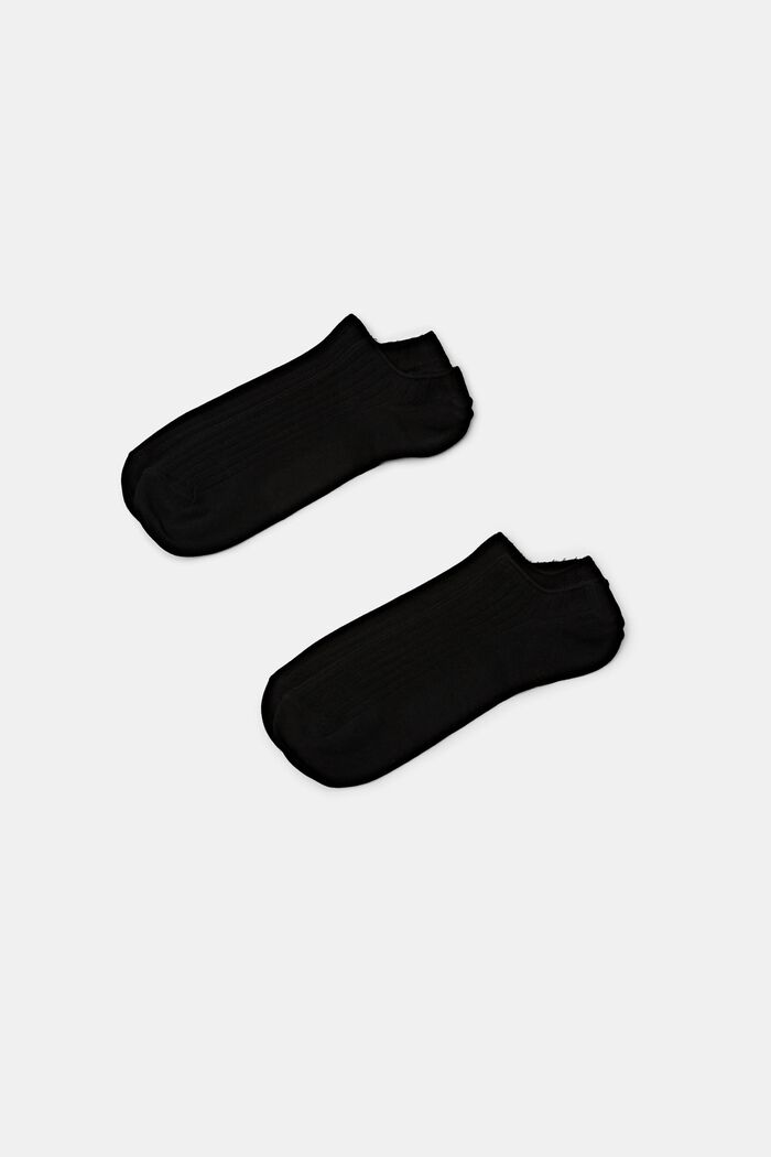 Žebrové kotníkové ponožky, 2 páry v balení, BLACK, detail image number 0