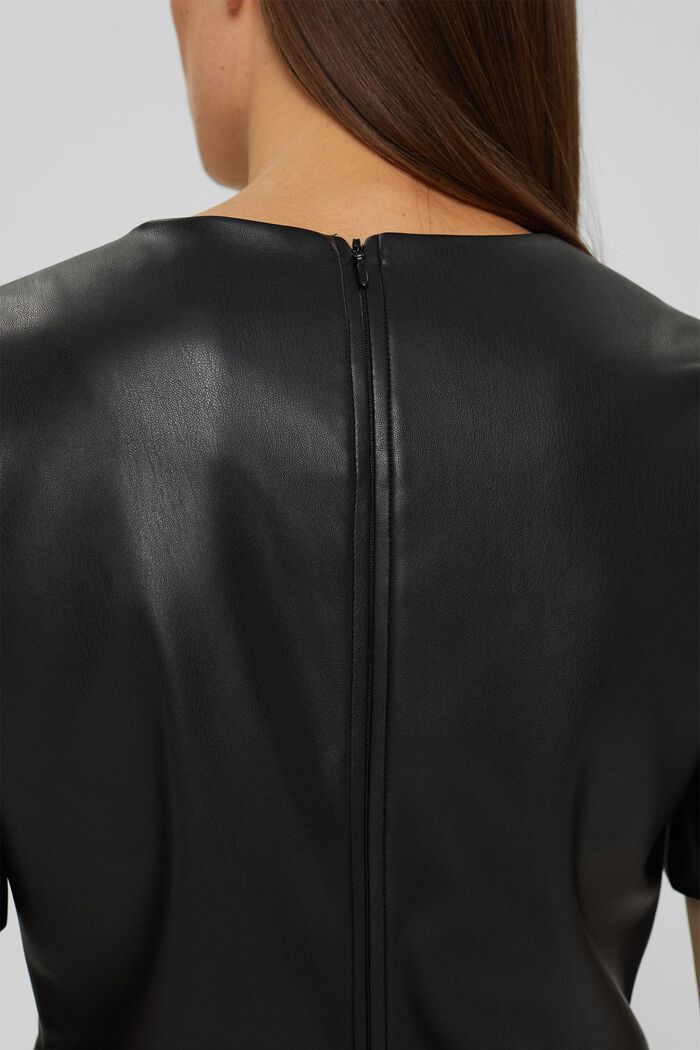 Pouzdrové šaty v koženém vzhledu, BLACK, detail image number 2