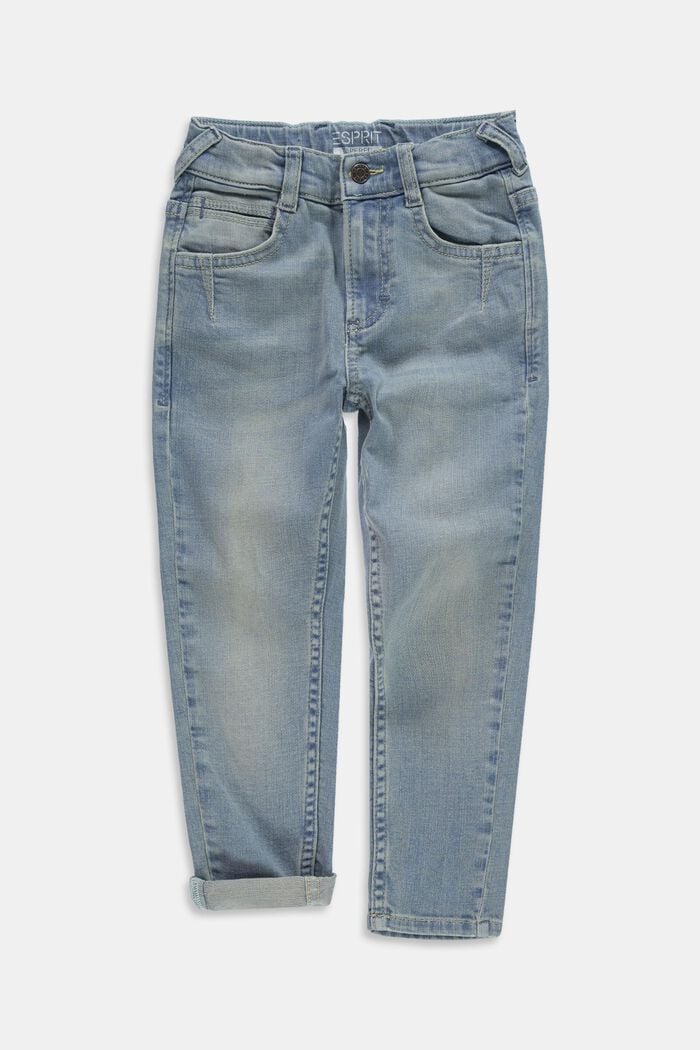 seprané strečové džíny s nastavitelným pasem, BLUE BLEACHED, detail image number 0