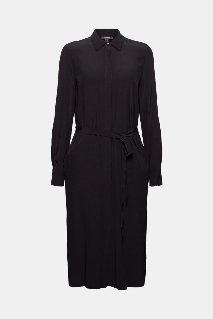 Košilové šaty s materiálem LENZING™ ECOVERO™, BLACK, detail image number 6