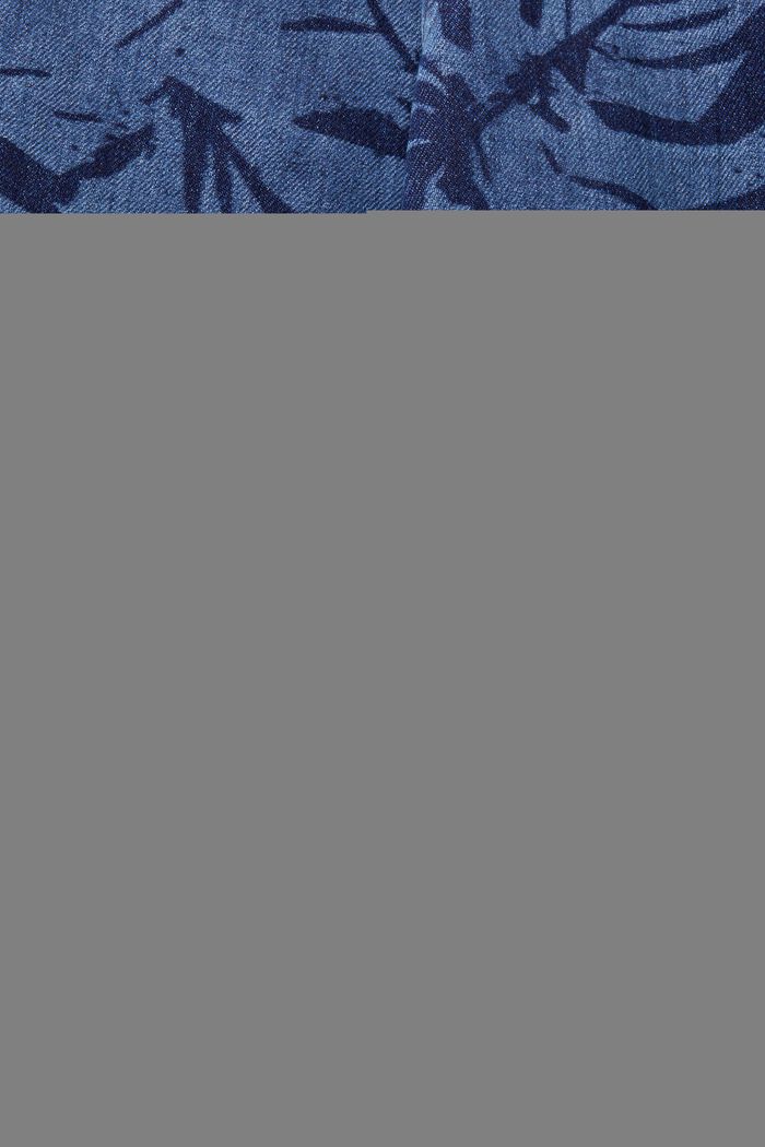 Džínové šortky s tropickým potiskem, BLUE MEDIUM WASHED, detail image number 4