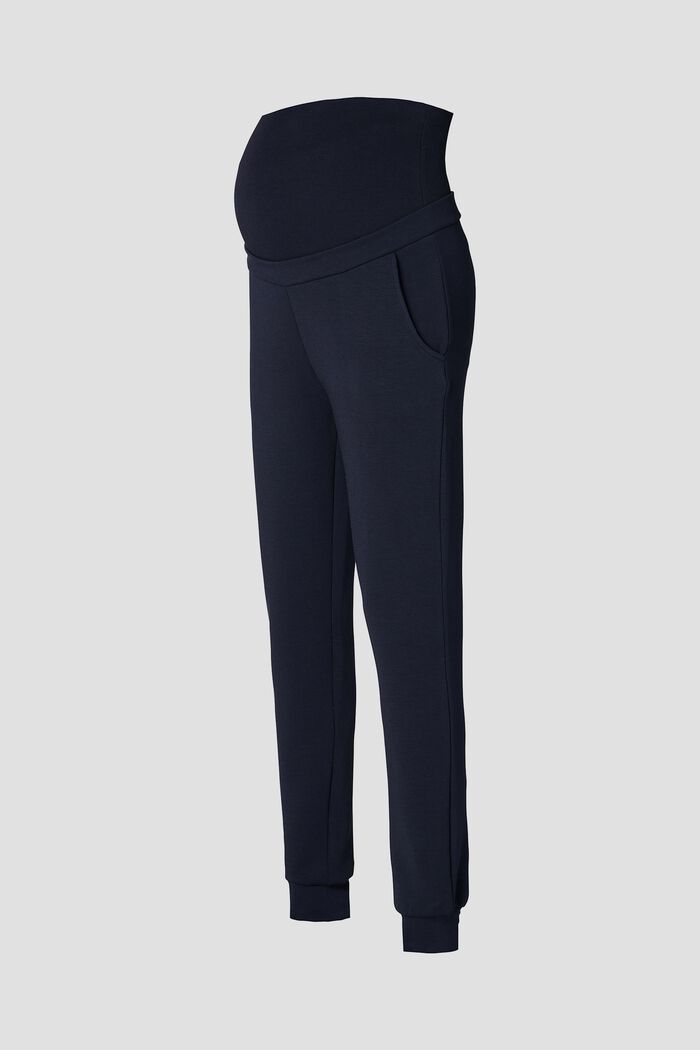 Kalhoty z kompaktní teplákoviny s pásem přes bříško, NIGHT SKY BLUE, detail image number 4