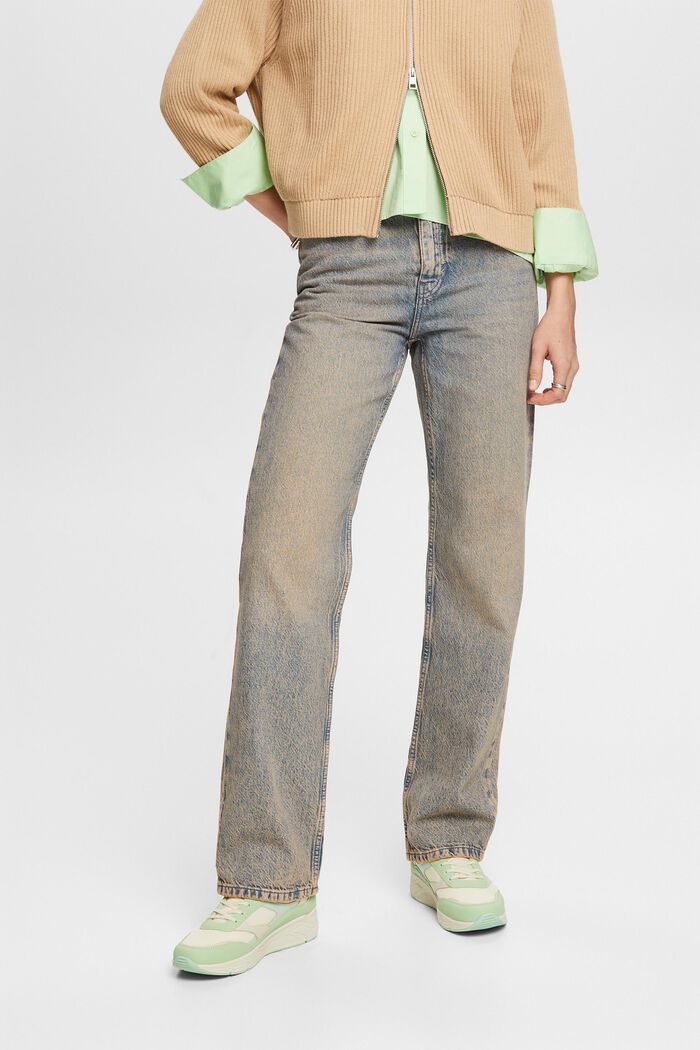 Retro džíny s rovnými straight nohavicemi a vysokým pasem, BLUE LIGHT WASHED, detail image number 0