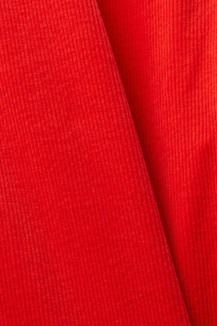 Manšestrové kalhoty s rovným straight střihem a vysokým pasem, RED, detail image number 6