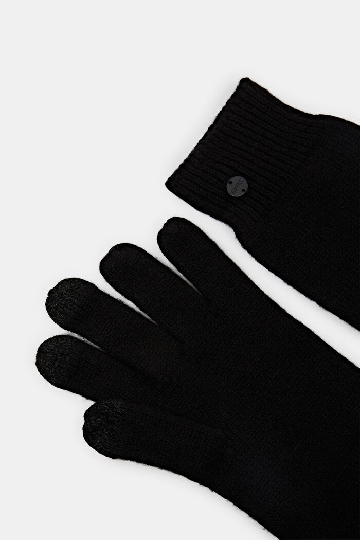 Gloves non-leather, BLACK, detail image number 1