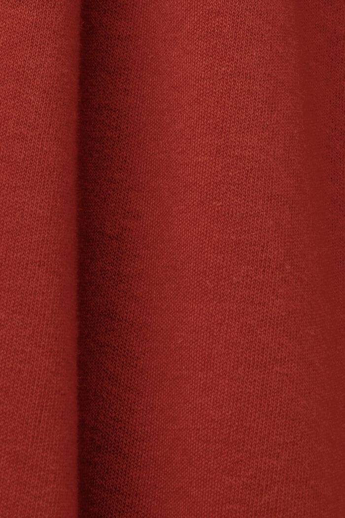 Zkrácené kalhoty z žerzeje, 100% bavlna, TERRACOTTA, detail image number 6