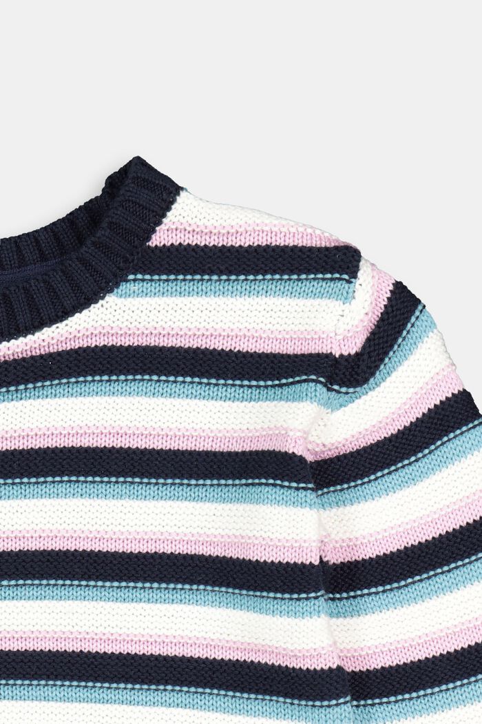Pruhovaný pulovr ze směsi s bavlnou, NAVY, detail image number 2