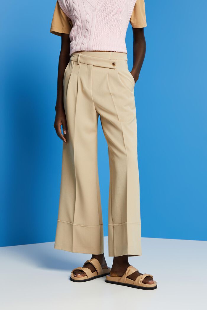 Kalhotová sukně s příměsí viskózy, SAND, detail image number 0