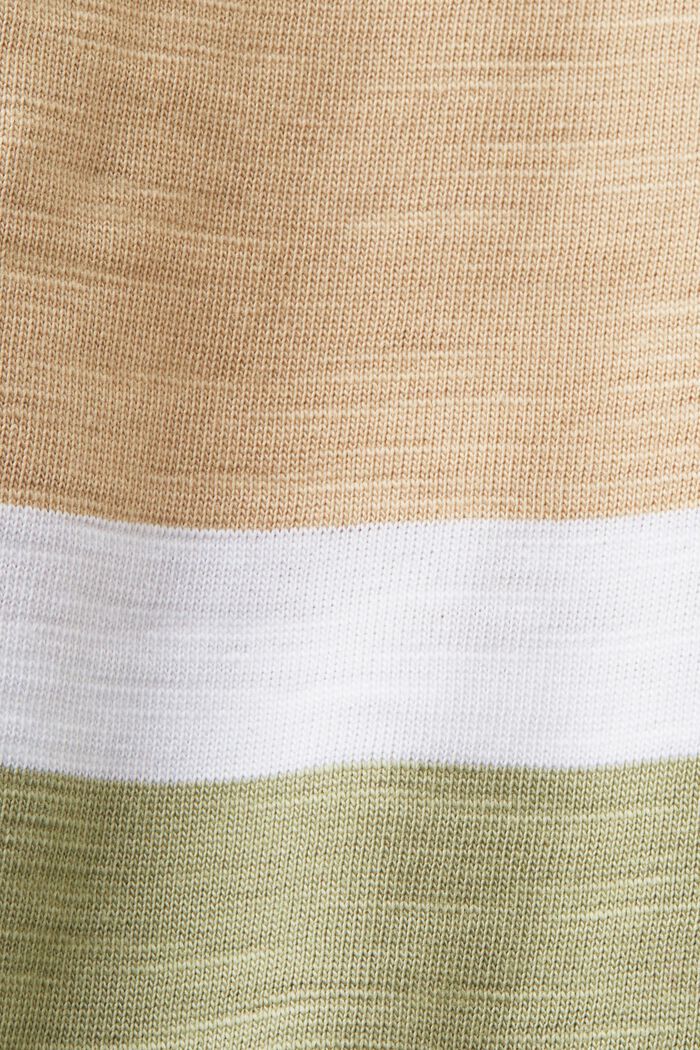 Pruhované žerzejové tričko, 100 % bavlna, SAND, detail image number 5