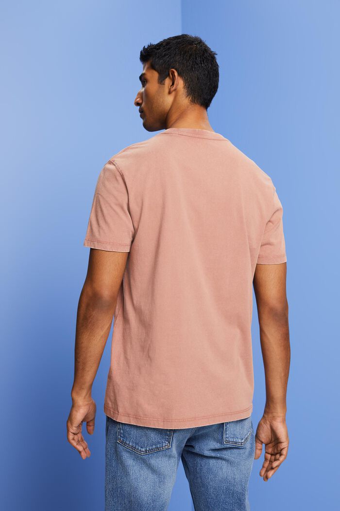Žerzejové tričko, barvené po ušití, 100% bavlna, DARK OLD PINK, detail image number 3