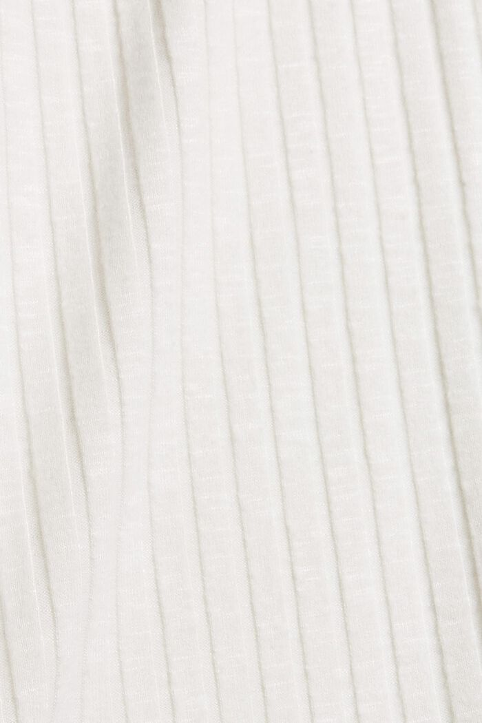 Žebrované tričko se stojáčkem a knoflíkovou lištou, OFF WHITE, detail image number 4