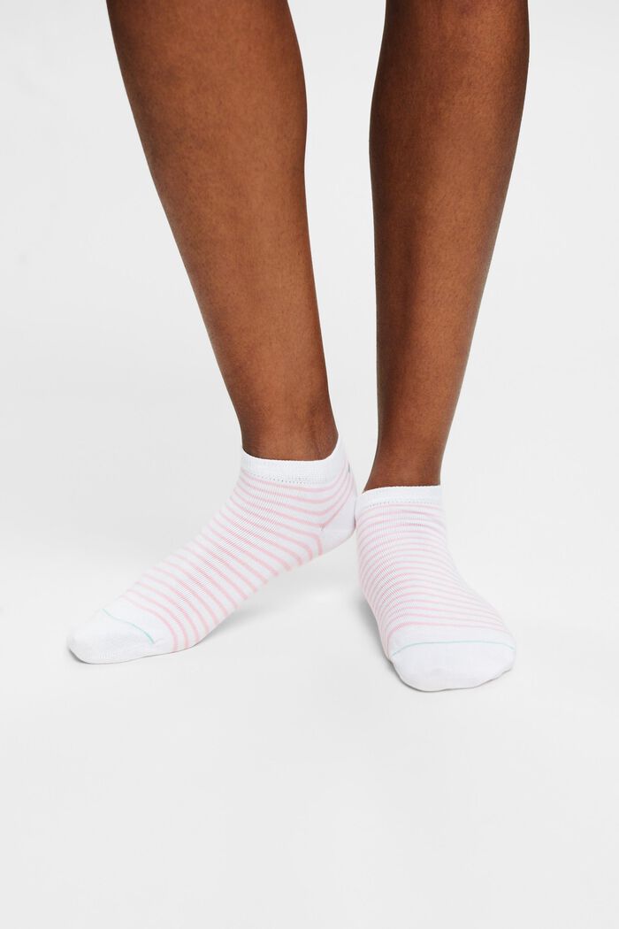 Pruhované nízké ponožky, balení 2 ks, OFF WHITE, detail image number 1