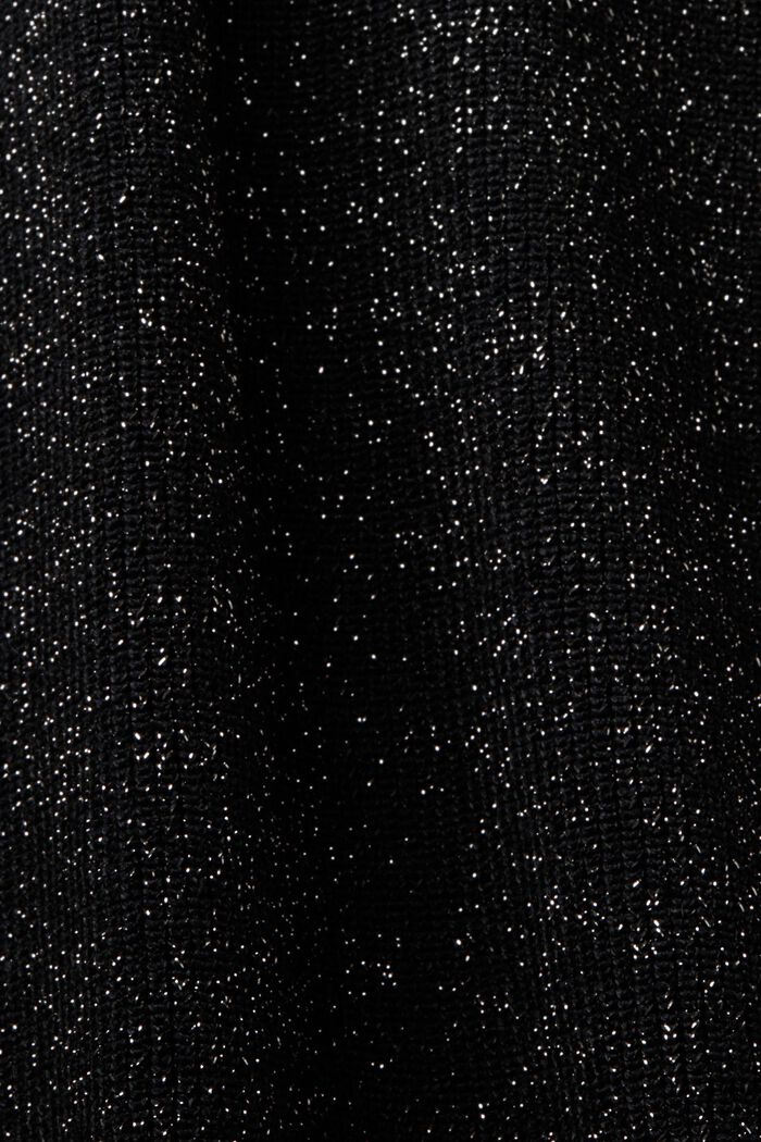 Třpytivá vesta z žebrové pleteniny, BLACK, detail image number 5