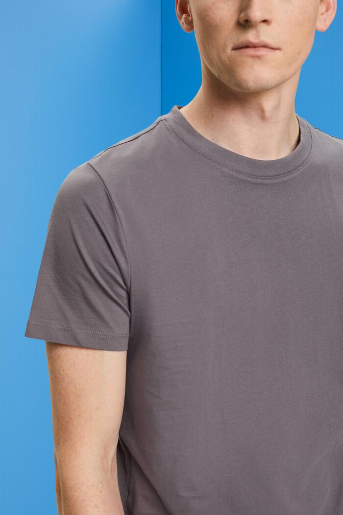 Žerzejové tričko s kulatým výstřihem, DARK GREY, detail image number 2