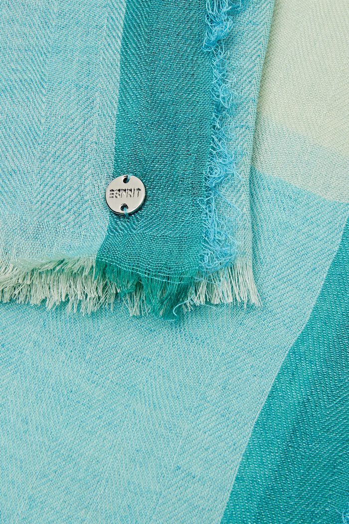 Tříbarevná tkaná šála, AQUA GREEN, detail image number 1