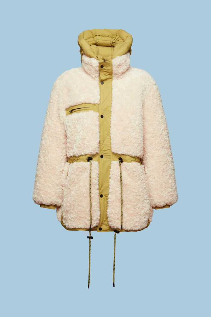 Oboustranný kabát z materiálu sherpa, PISTACHIO GREEN, detail image number 5