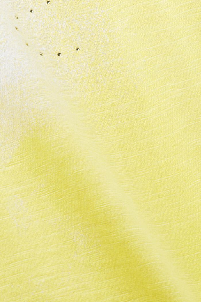 Tričko s potiskem, z materiálu slub, PASTEL YELLOW, detail image number 4