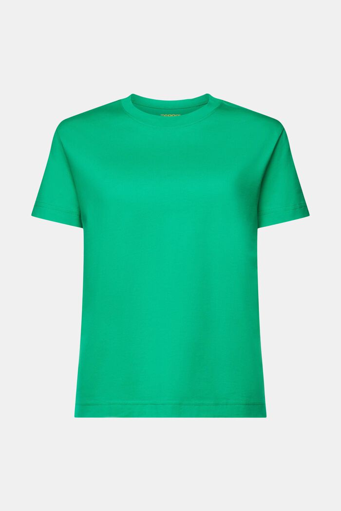 Tričko s kulatým výstřihem, z bavlny pima, GREEN, detail image number 6