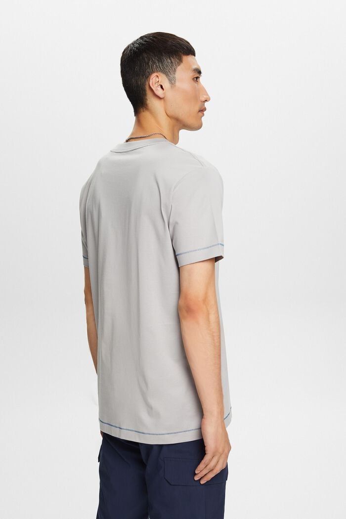 Žerzejové tričko s kulatým výstřihem, 100% bavlna, LIGHT GREY, detail image number 3