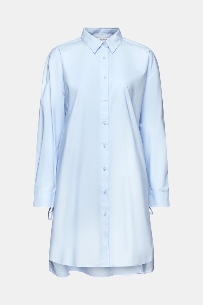 Košilové šaty z popelínu, s detailem vázačky, LIGHT BLUE LAVENDER, detail image number 6