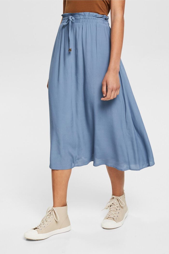 Midi sukně z materiálu LENZING™ ECOVERO™, GREY BLUE, detail image number 0