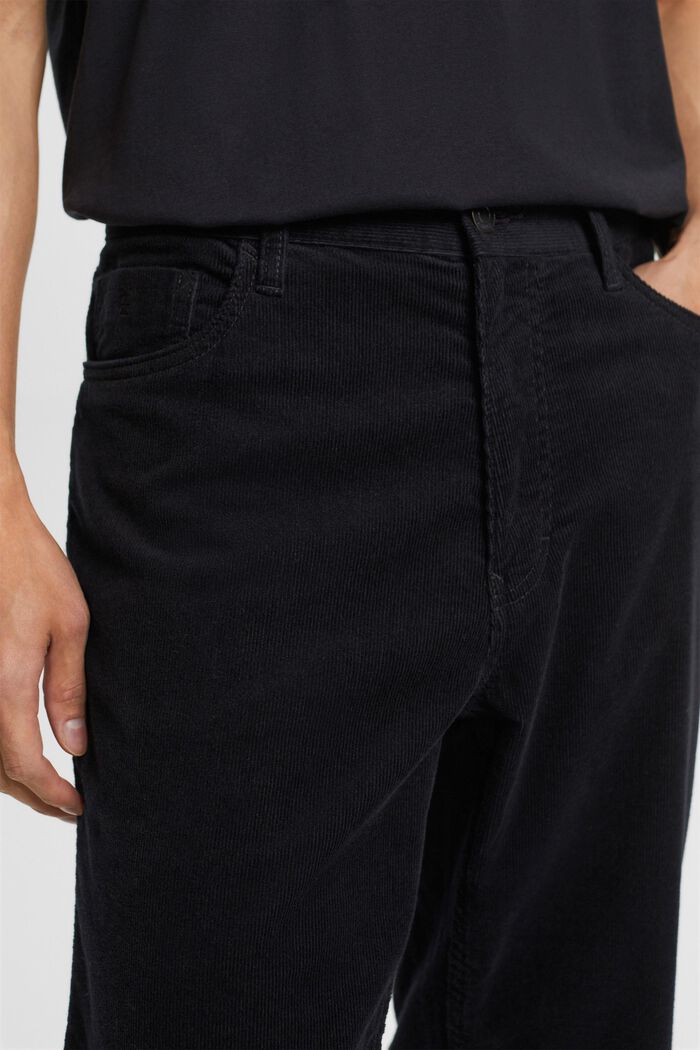 Manšestrové kalhoty s rovným straight střihem, BLACK, detail image number 2