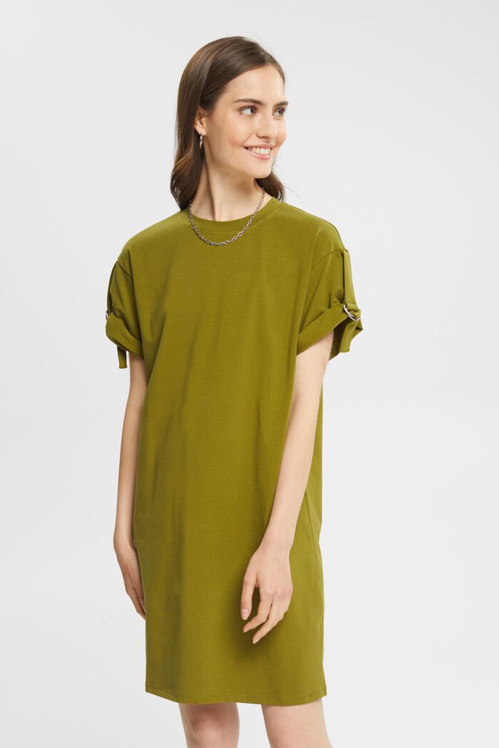 Tričkové šaty s přezkami, OLIVE, detail image number 1