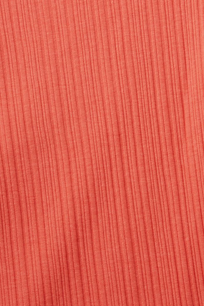 Žebrové tričko s dlouhým rukávem, CORAL RED, detail image number 5