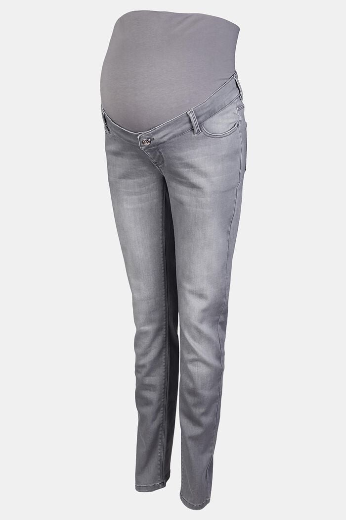 Měkké džíny s pasem přes bříško, GREY DENIM, overview