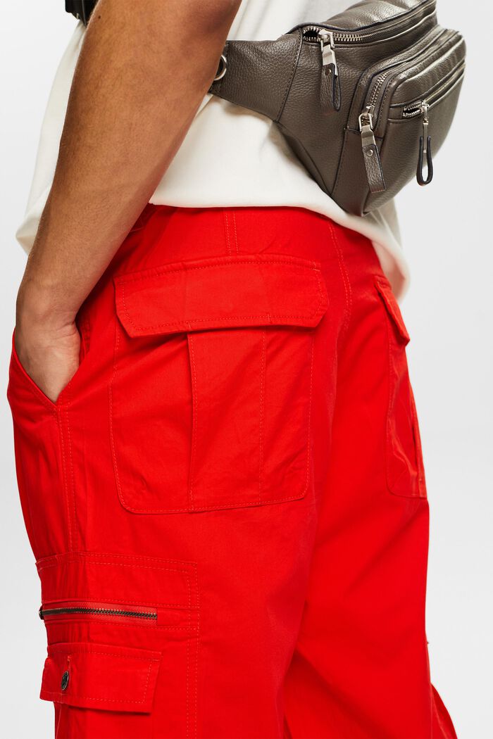 Keprové cargo kalhoty s rovnými nohavicemi, RED, detail image number 3