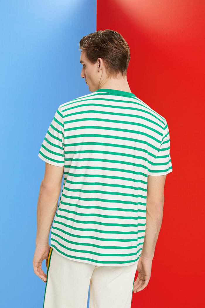 Proužkované tričko z udržitelné bavlny, GREEN, detail image number 3