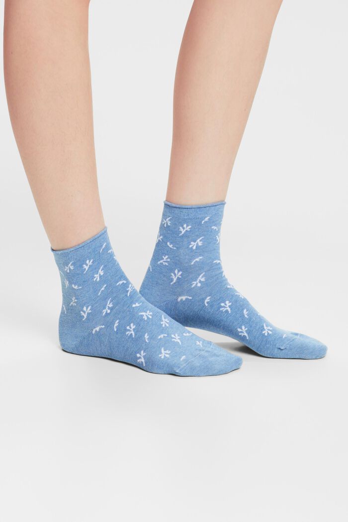Bavlněné ponožky s potiskem, 2 páry v balení, NAVY/BLUE, detail image number 1