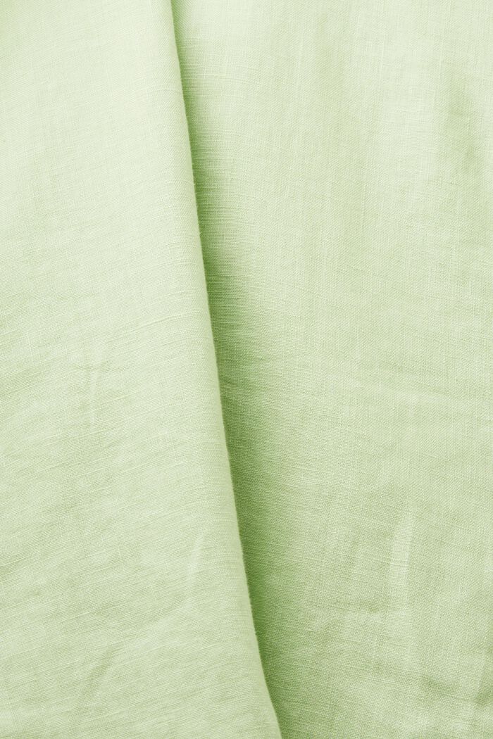 Lněné jednořadé sako, LIGHT GREEN, detail image number 4