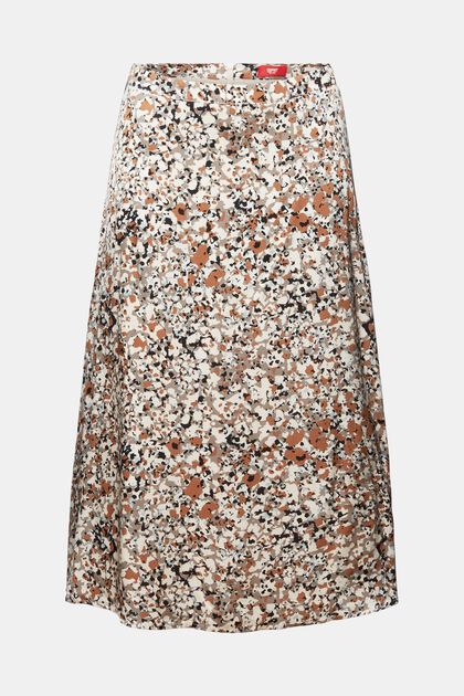 Vzorovaná midi sukně ze saténu, LENZING™ ECOVERO™